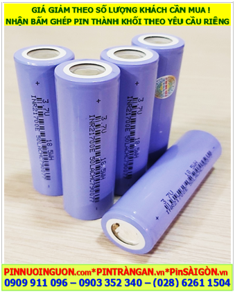 Pin XE ĐẠP ĐIỆN Pin sạc 3.7v Tesla INR21700E (3.7v 4800mAh Dòng xả 20A, Nội trở 12-13mΩ) chính hãng